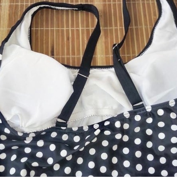 New - Without Tags, Women's Retro Polka Dot Tankini Two Pieces Swimsuit; Size XL - Picture 5 of 8
